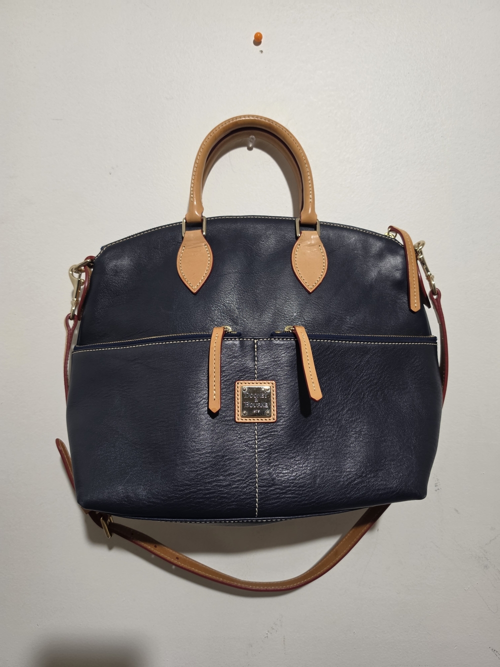 Dooney & Bourke Navy Leather Trim Satchel - Navy The Dillen Satchel